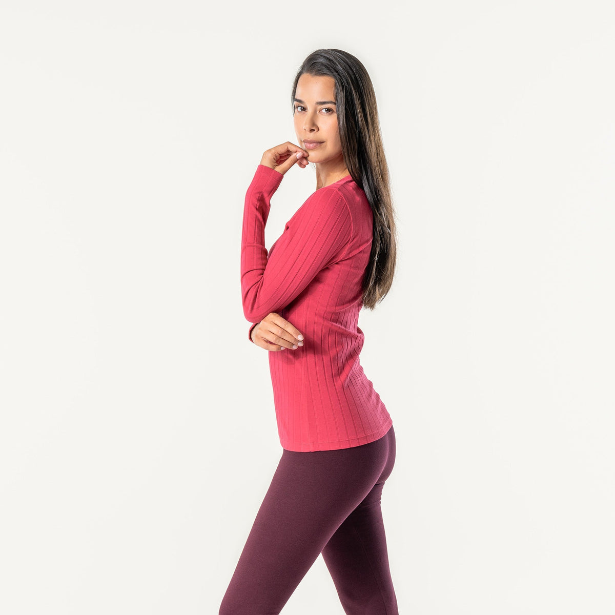 Organic Cotton Ribbed Long Sleeve T-Shirt – Women's - Bascora