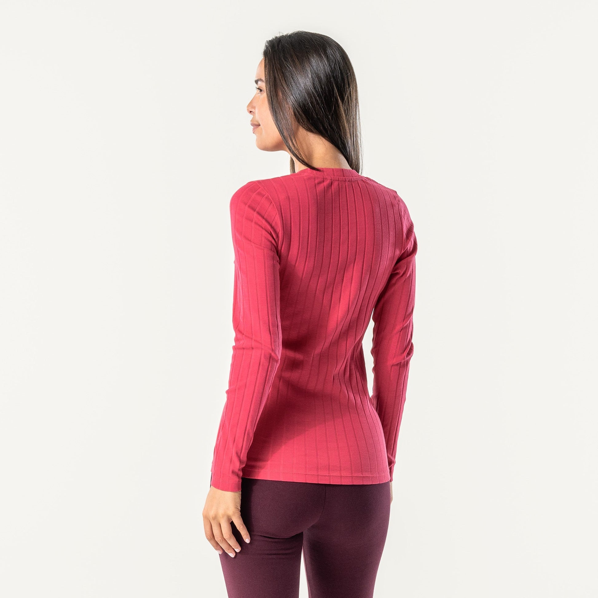 Organic Cotton Ribbed Long Sleeve T-Shirt – Women's - Bascora