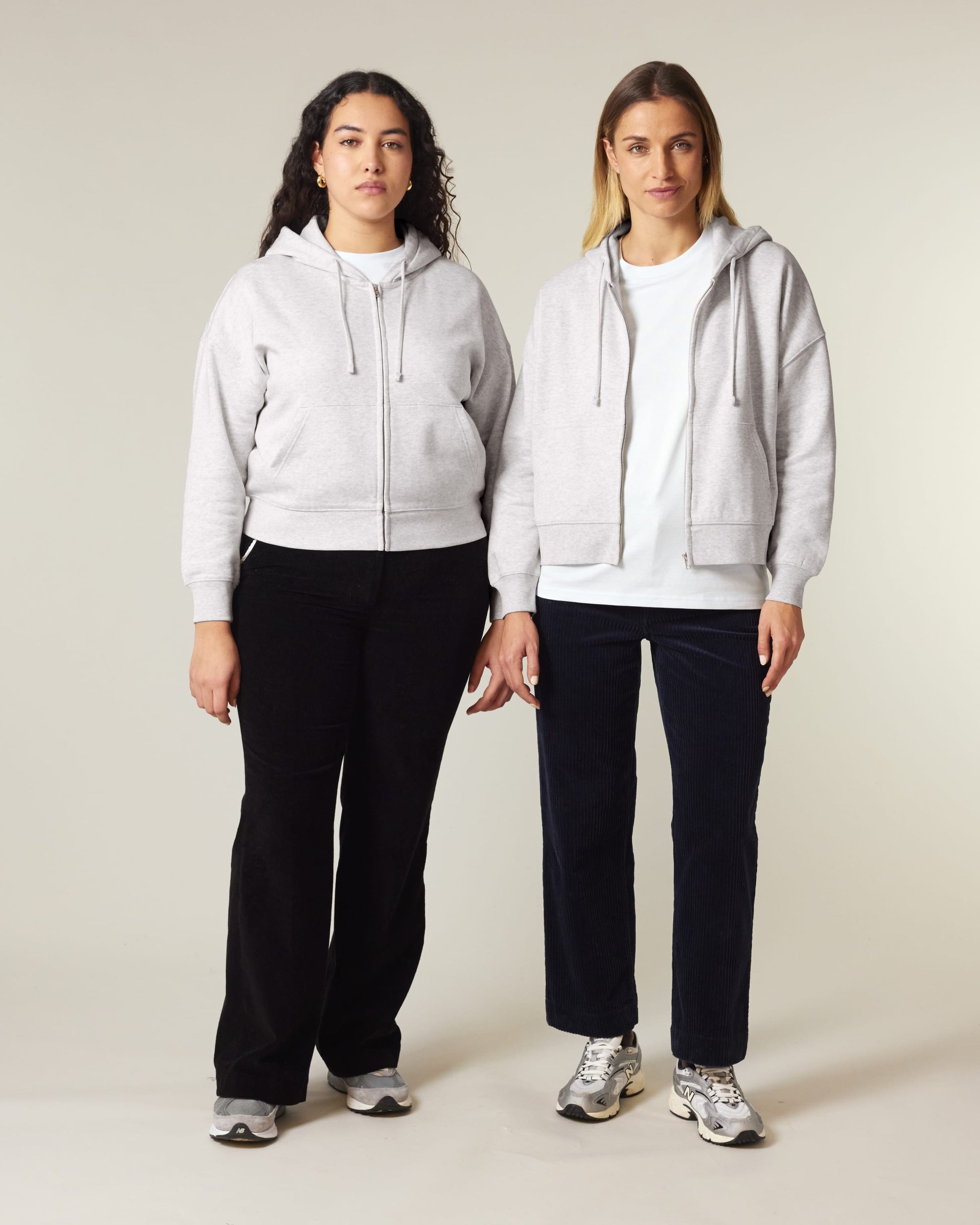 Organic Dropped Shoulder Zipped Hoodie - Womens - Bascora