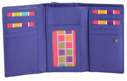 Paula RFID Leather Trifold Purse - Bascora