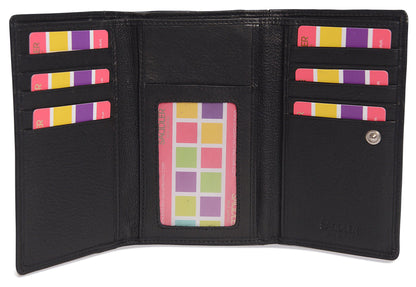 Paula RFID Leather Trifold Purse - Bascora