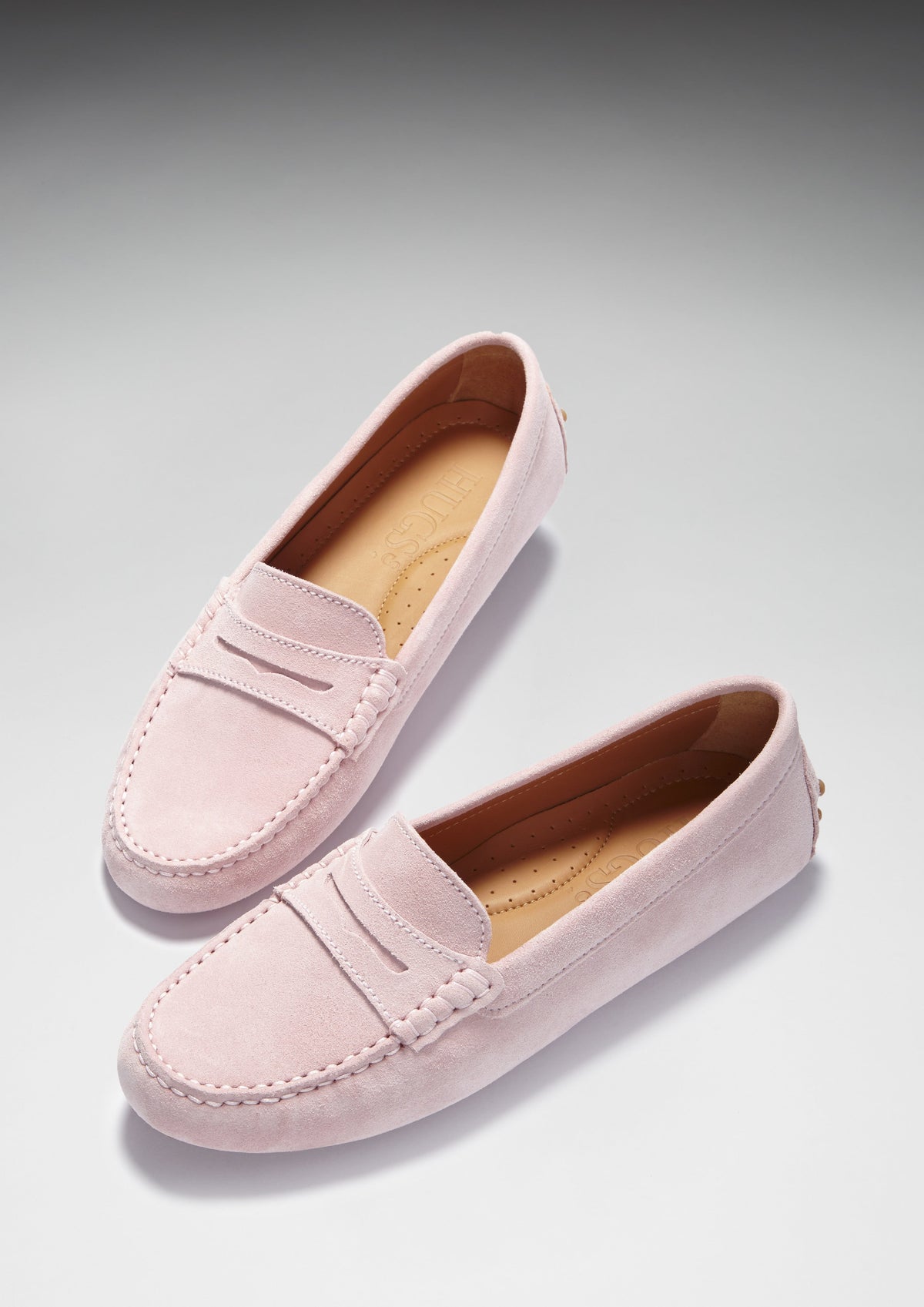 Hugs & Co. Women's Ice Pink Suede Penny Driving Loafers