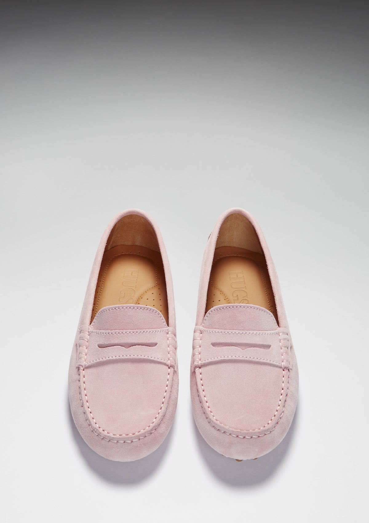 Hugs & Co. Women's Ice Pink Suede Penny Driving Loafers