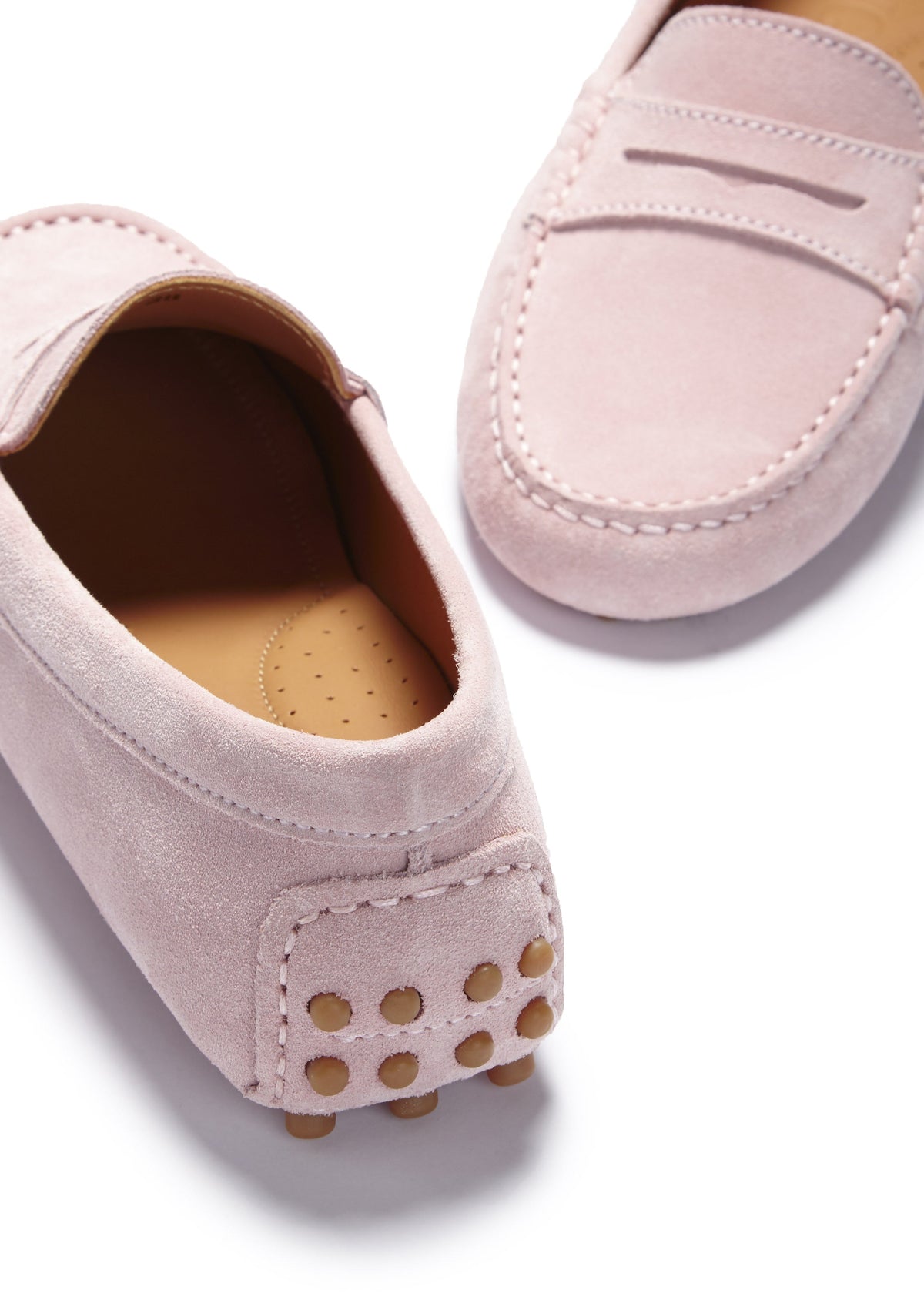 Hugs & Co. Women's Ice Pink Suede Penny Driving Loafers