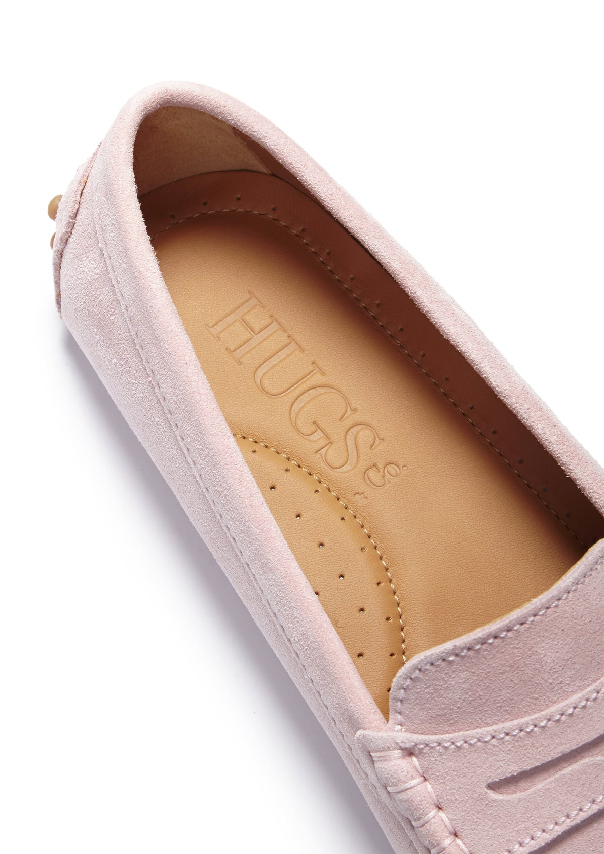 Hugs & Co. Women's Ice Pink Suede Penny Driving Loafers