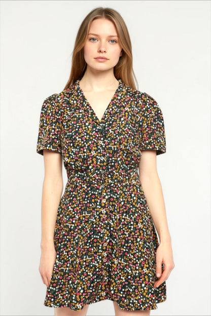 Perry Dippy Ditsy Print Mini Shirtdress - Bascora