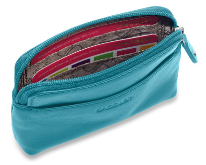Pia RFID Leather Zip-Top Purse – Saddler - Bascora