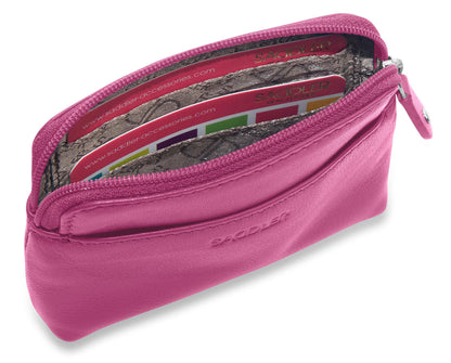 Pia RFID Leather Zip-Top Purse – Saddler - Bascora