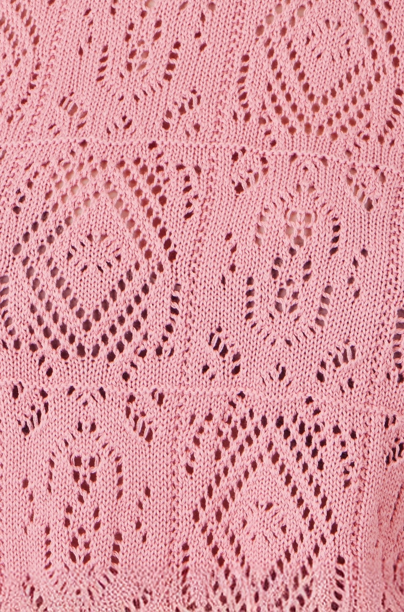 Pink Cotton Crochet Knitted Top - Bascora