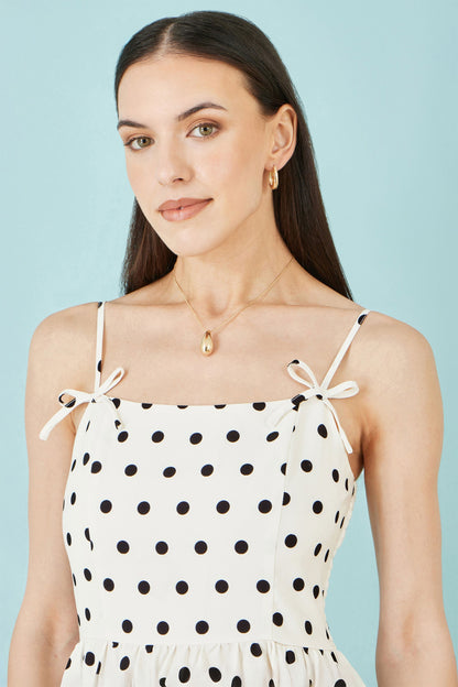 Polka Dot Hankerchief Hem Dress - Bascora