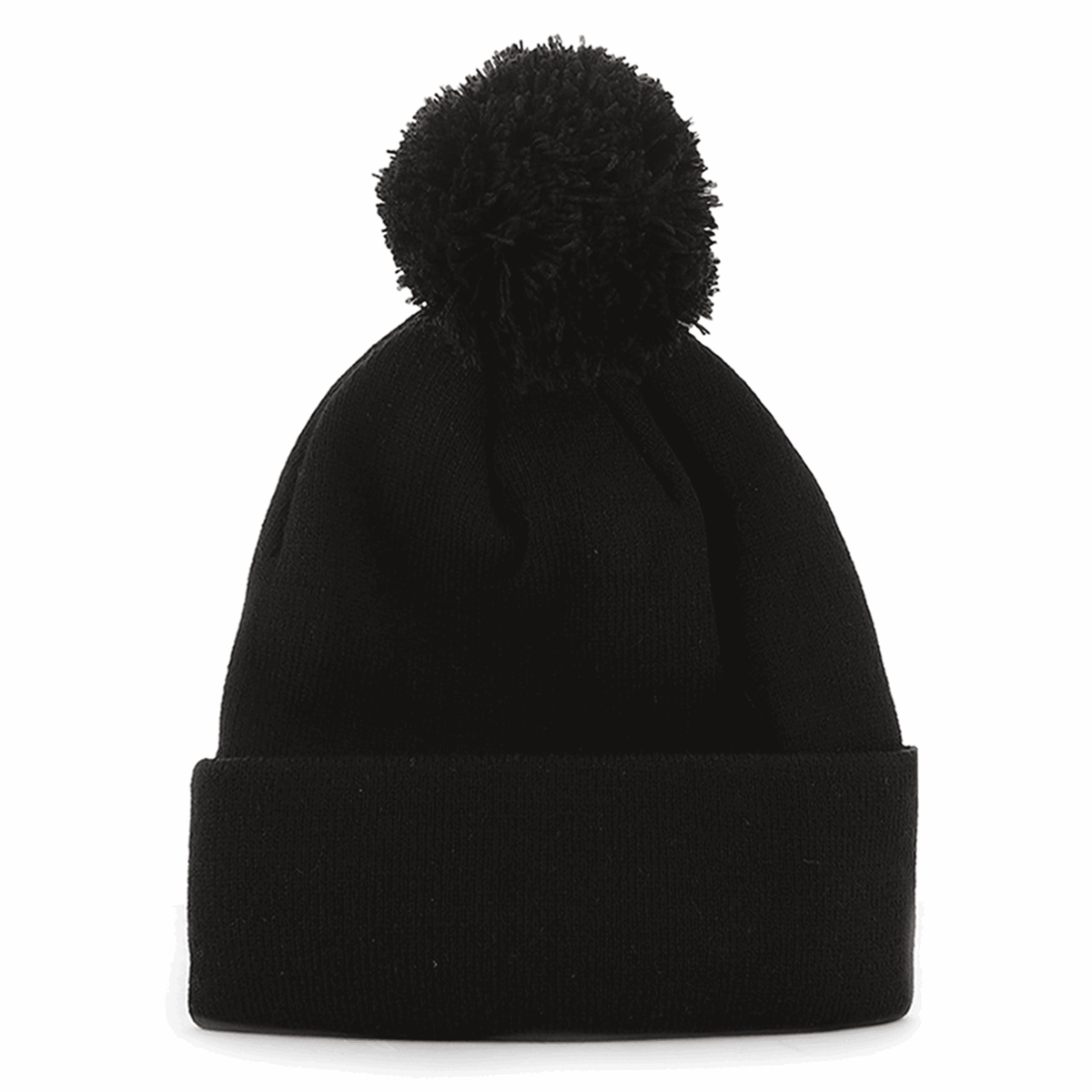 Pom Pom Black Beanie - Bascora