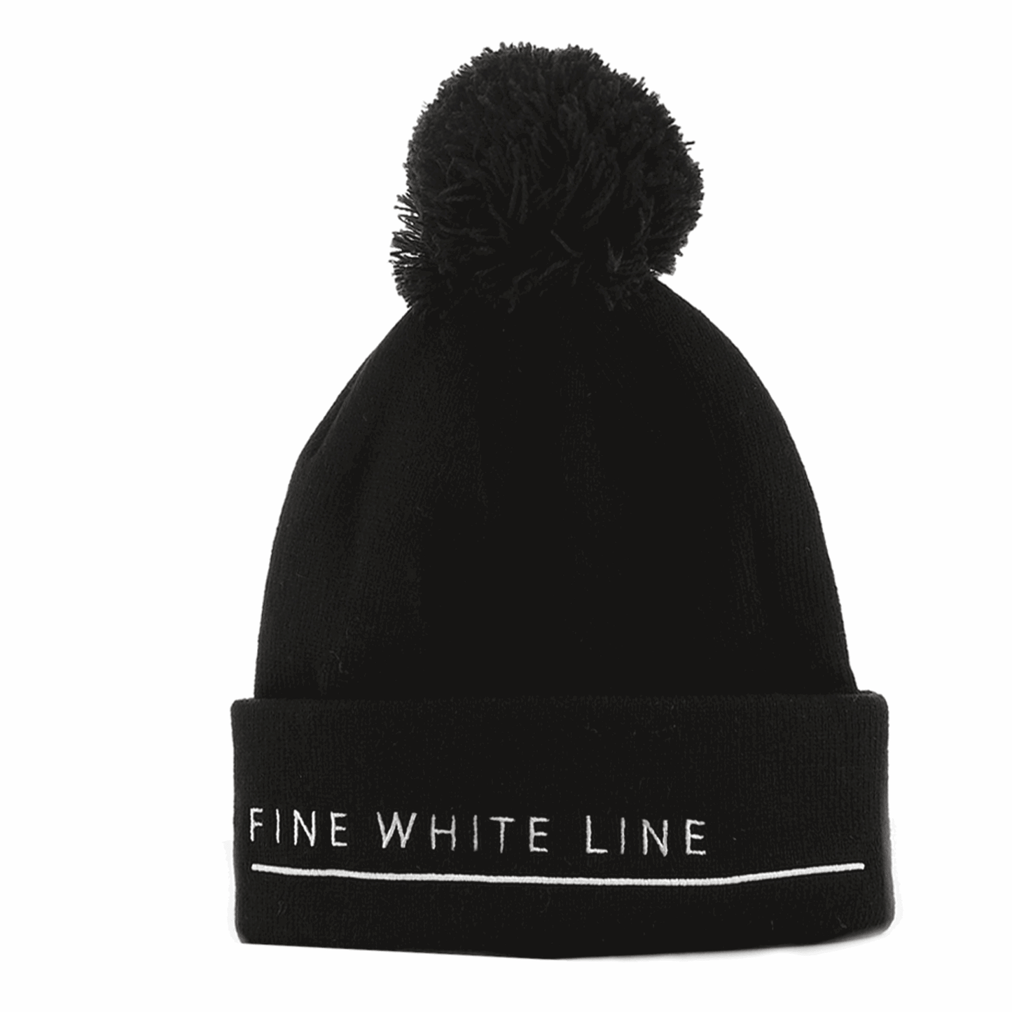 Pom Pom Black Beanie - Bascora
