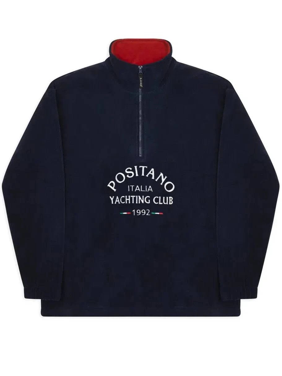 Positano Yacht Fleece - Premium Quarter Zip Fleece Navy - Bascora
