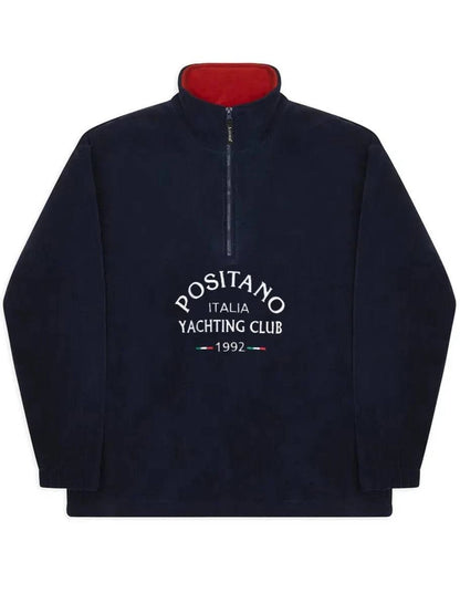 Positano Yacht Fleece - Premium Quarter Zip Fleece Navy - Bascora