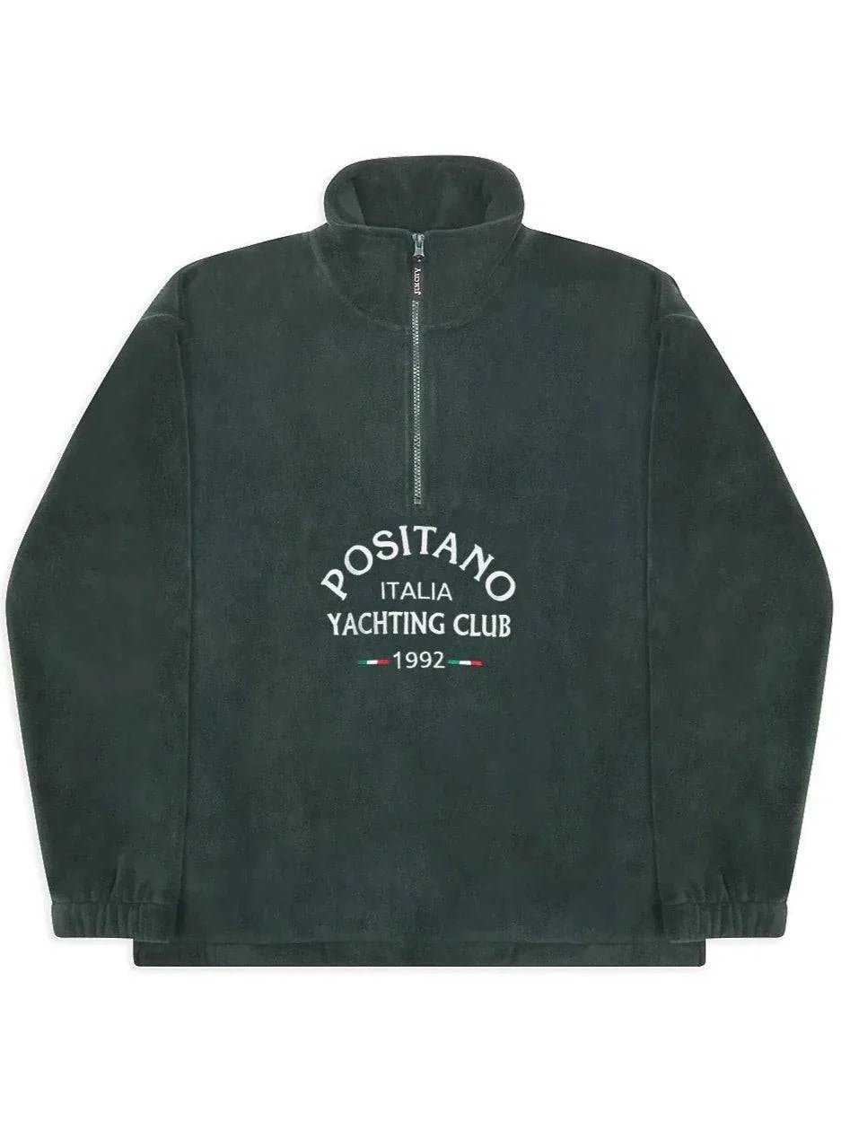 Positano Yacht Fleece – Quarter Zip Green - Bascora