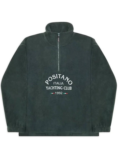 Positano Yacht Fleece – Quarter Zip Green - Bascora