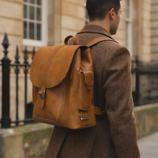 Mochila de cuero para hombre "Tannery" — Tostado