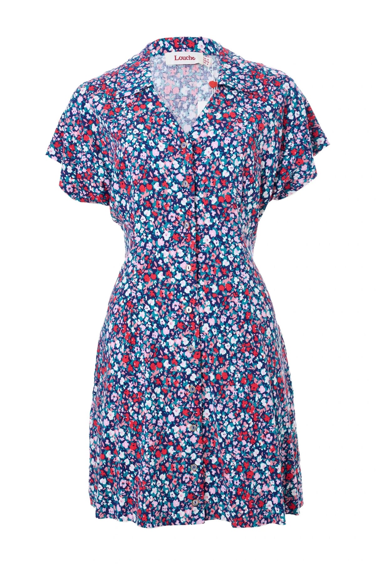 Prudence Tutti Frutti Print Laced Back Mini Dress - Bascora
