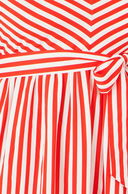 Red Stripe Midi Sun Dress - Bascora