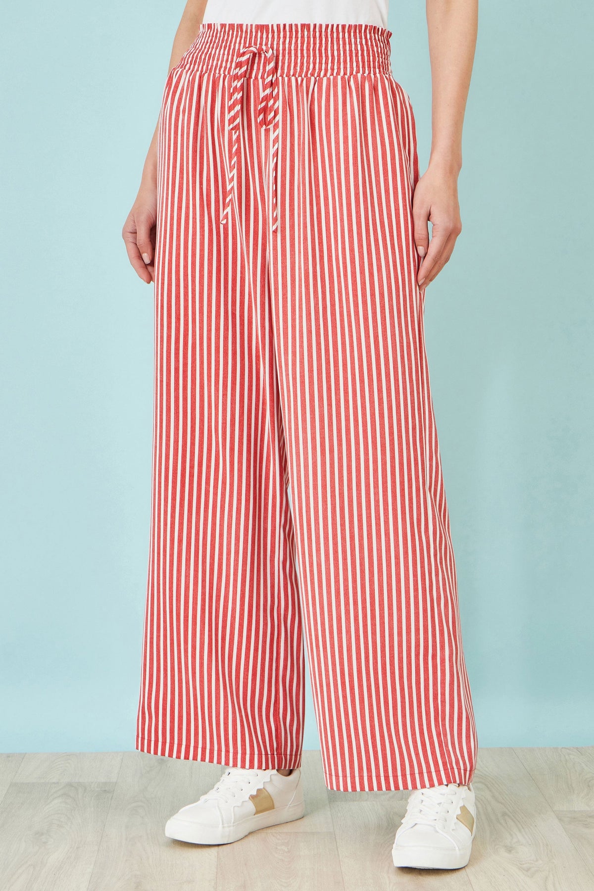 Red Stripe Relaxed Trousers - Bascora