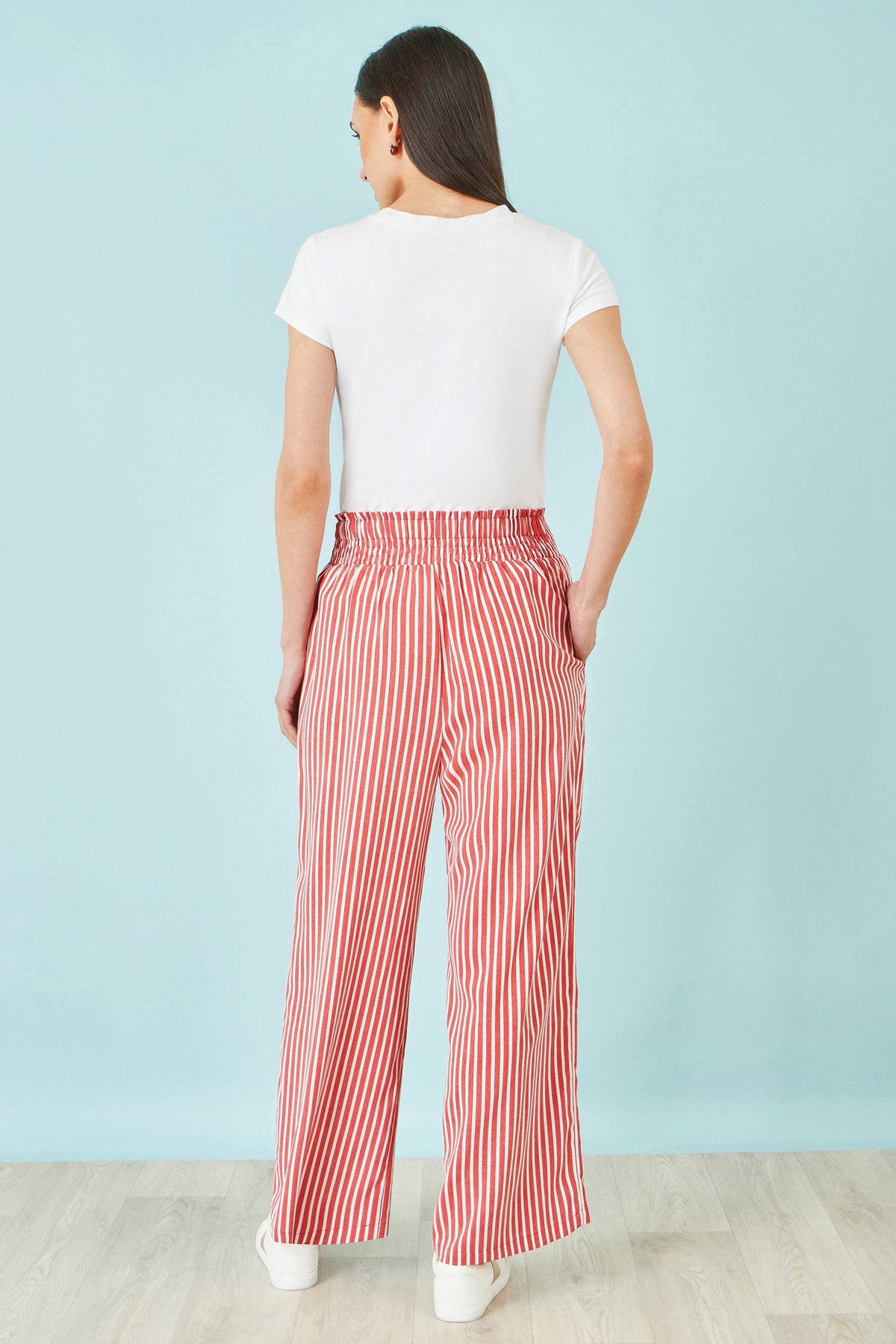 Red Stripe Relaxed Trousers - Bascora