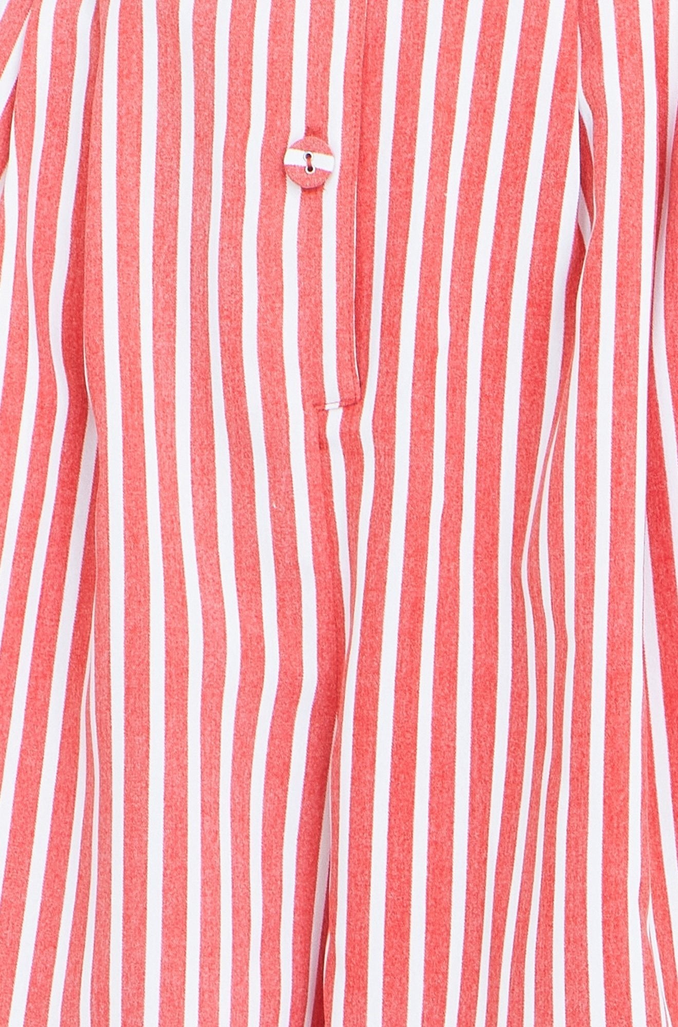 Red Stripe Retro Playsuit - Bascora