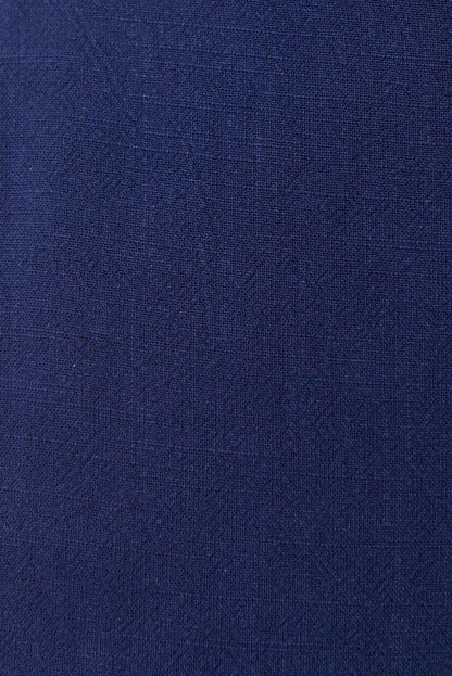 Reese Linen Mix Button Through Midi Shirt Dress - Navy - Bascora