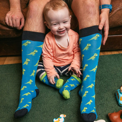 Roar Together – T-Rex Matching Bamboo Socks - Bascora