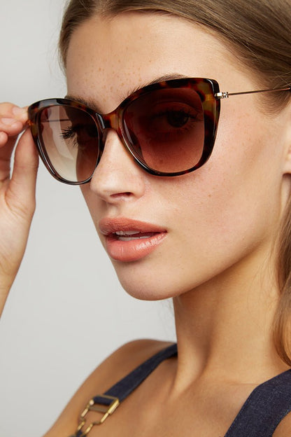 Sam Cat Eye Sunglasses Metal Sides Tortoiseshell | Louche