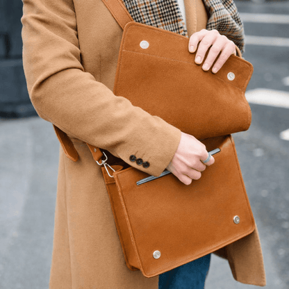 Soft Tannery Leather Messenger - Tan - Bascora