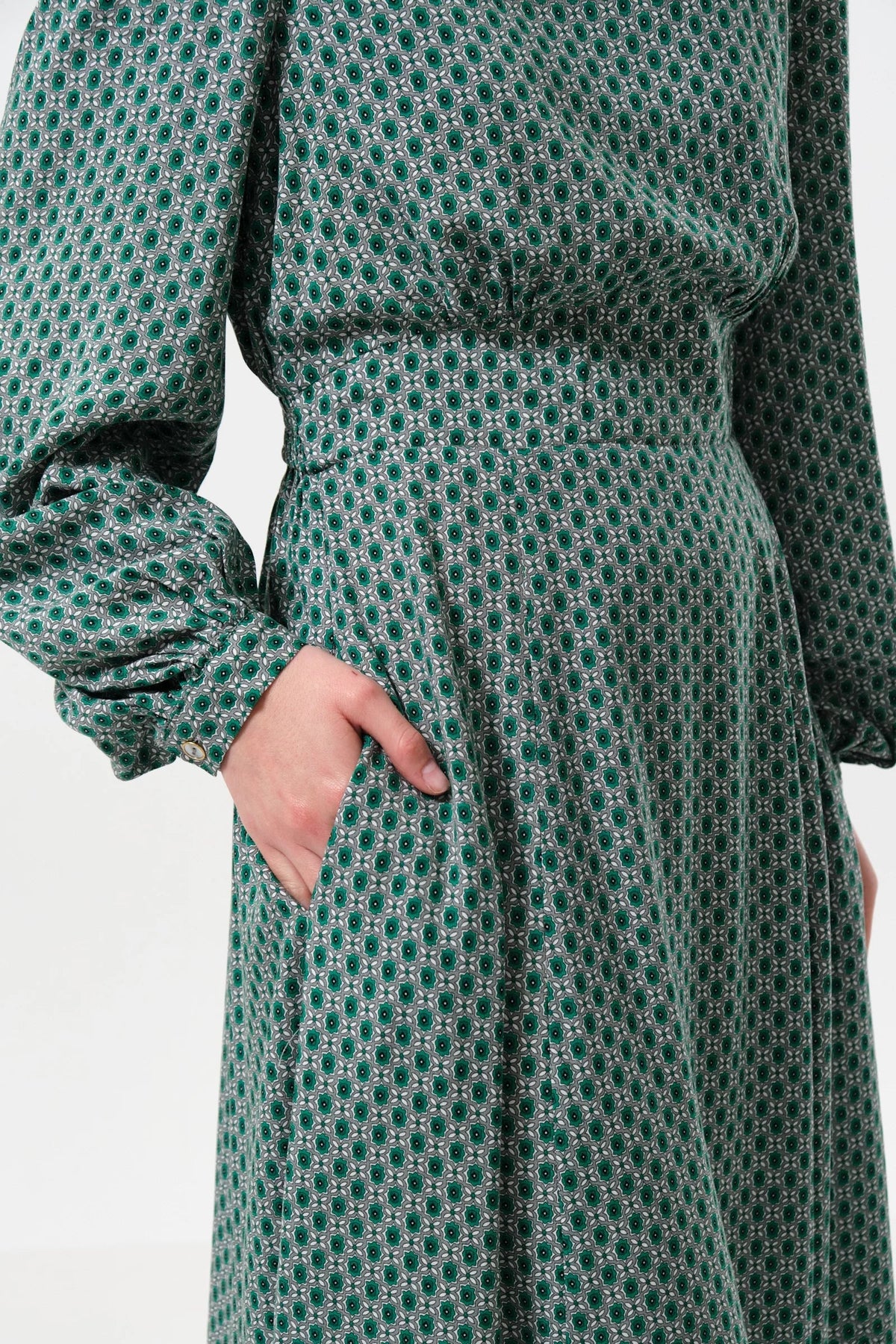 Sorrel Flower Tile Print Midi Dress | Louche