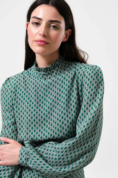 Sorrel Flower Tile Print Midi Dress | Louche