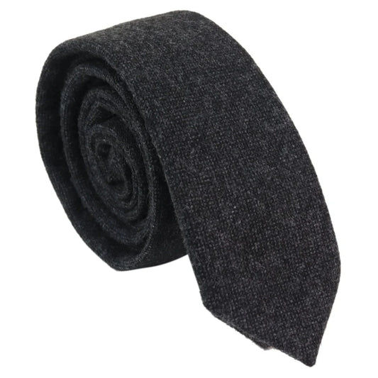 Men's Tweed Black Gatsby Peaky Blinders Tie & Hankie Set by TruClothing