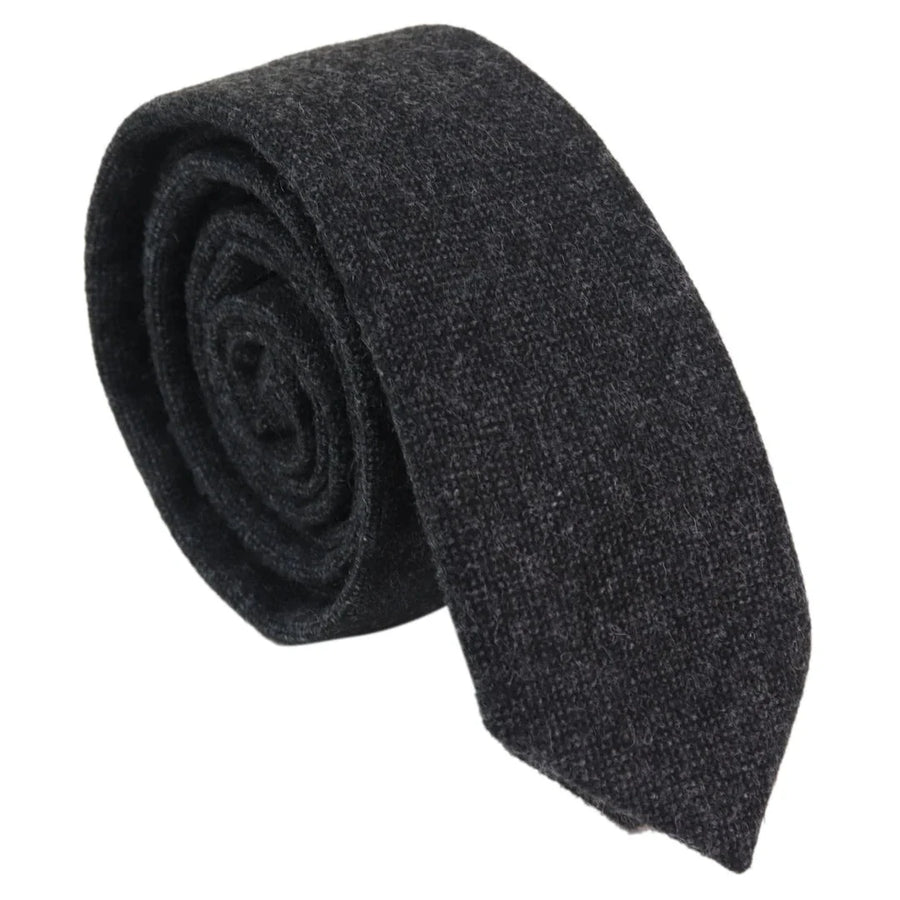 Men's Tweed Black Gatsby Peaky Blinders Tie & Hankie Set by TruClothing