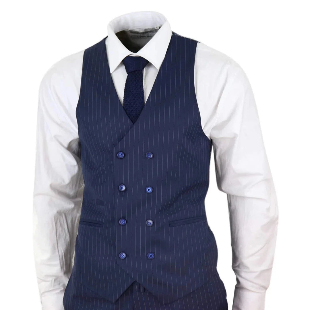 Men's 3 Piece Gatsby 1920s Gangster Pinstripe Suit