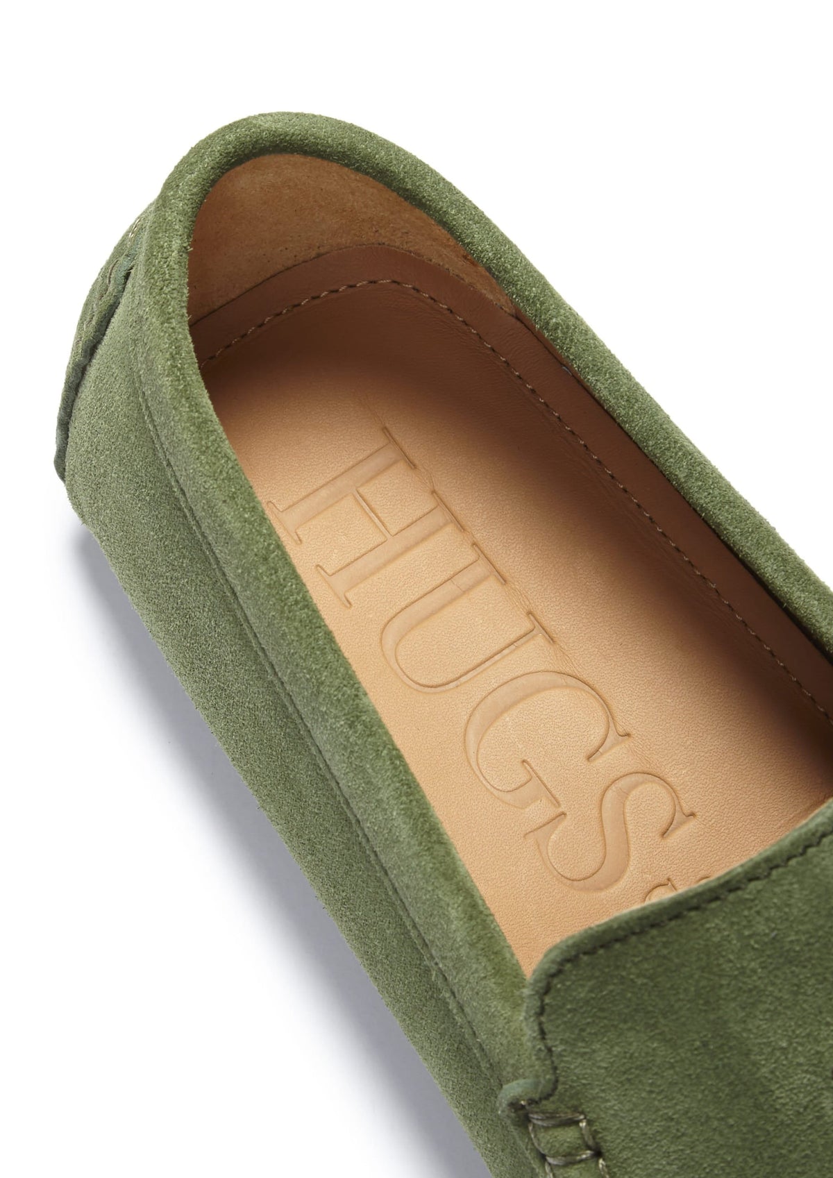 Hugs & Co. Men's Safari Green Suede Tasselled Driving Loafers