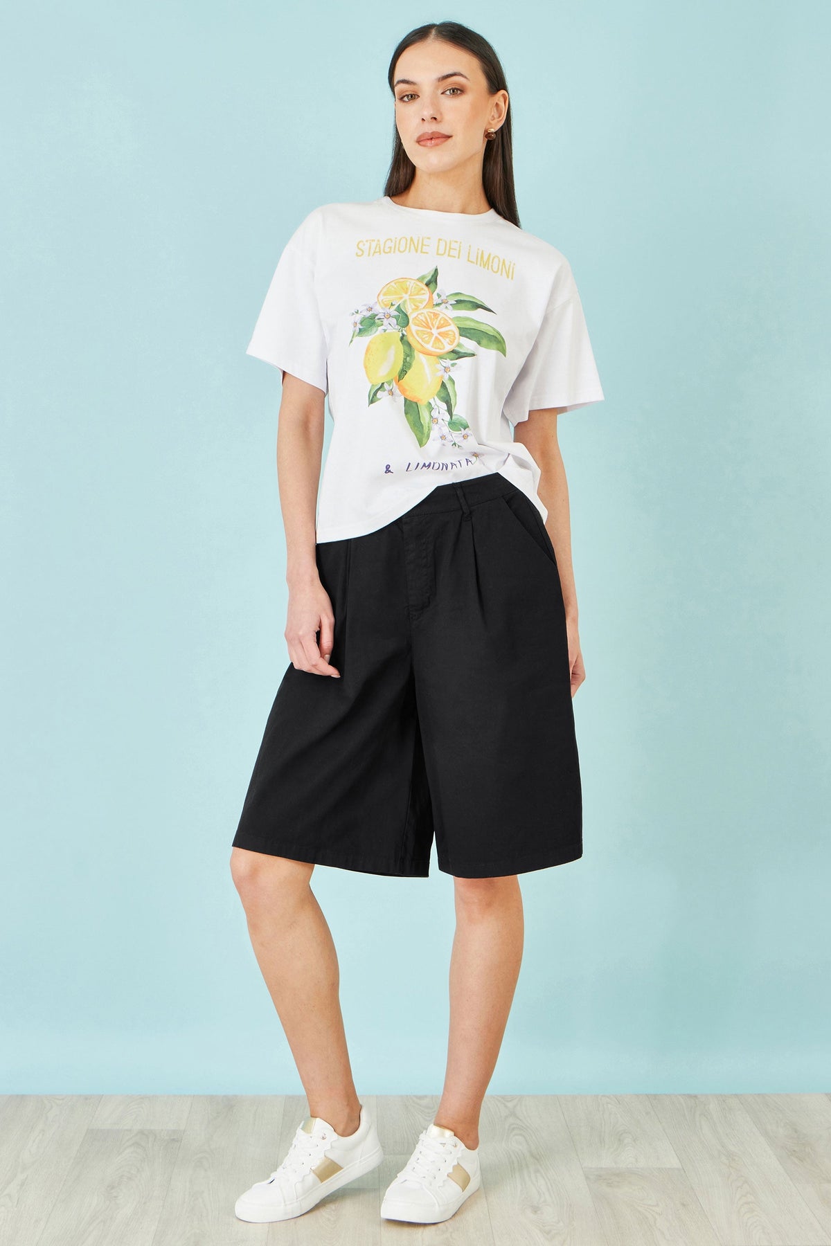 The Black Cotton Bermuda Shorts - Bascora