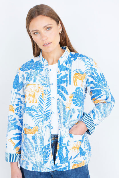 The Blue Jungle – Reversible Cotton Quilted Jacket - Bascora