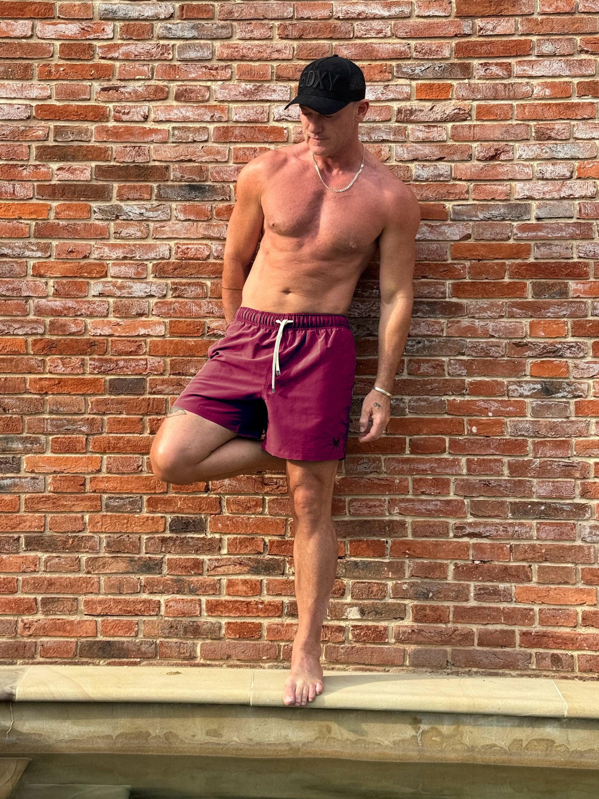 The Extra Swimshorts – Burgundy - Bascora