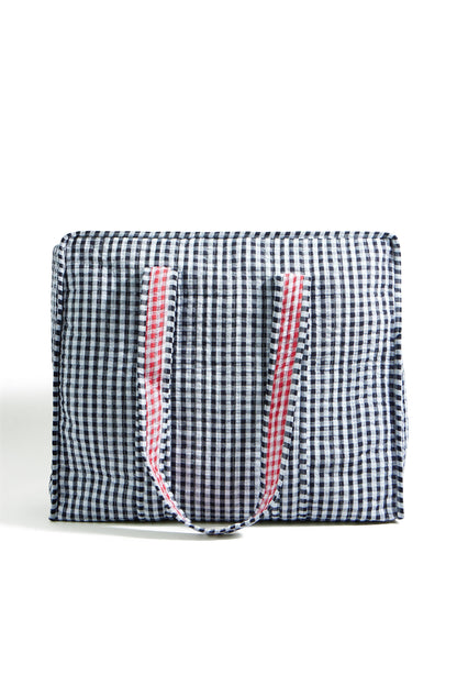 The Gingham Quilted Shopper – Black - Bascora