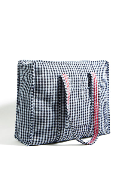 The Gingham Quilted Shopper – Black - Bascora