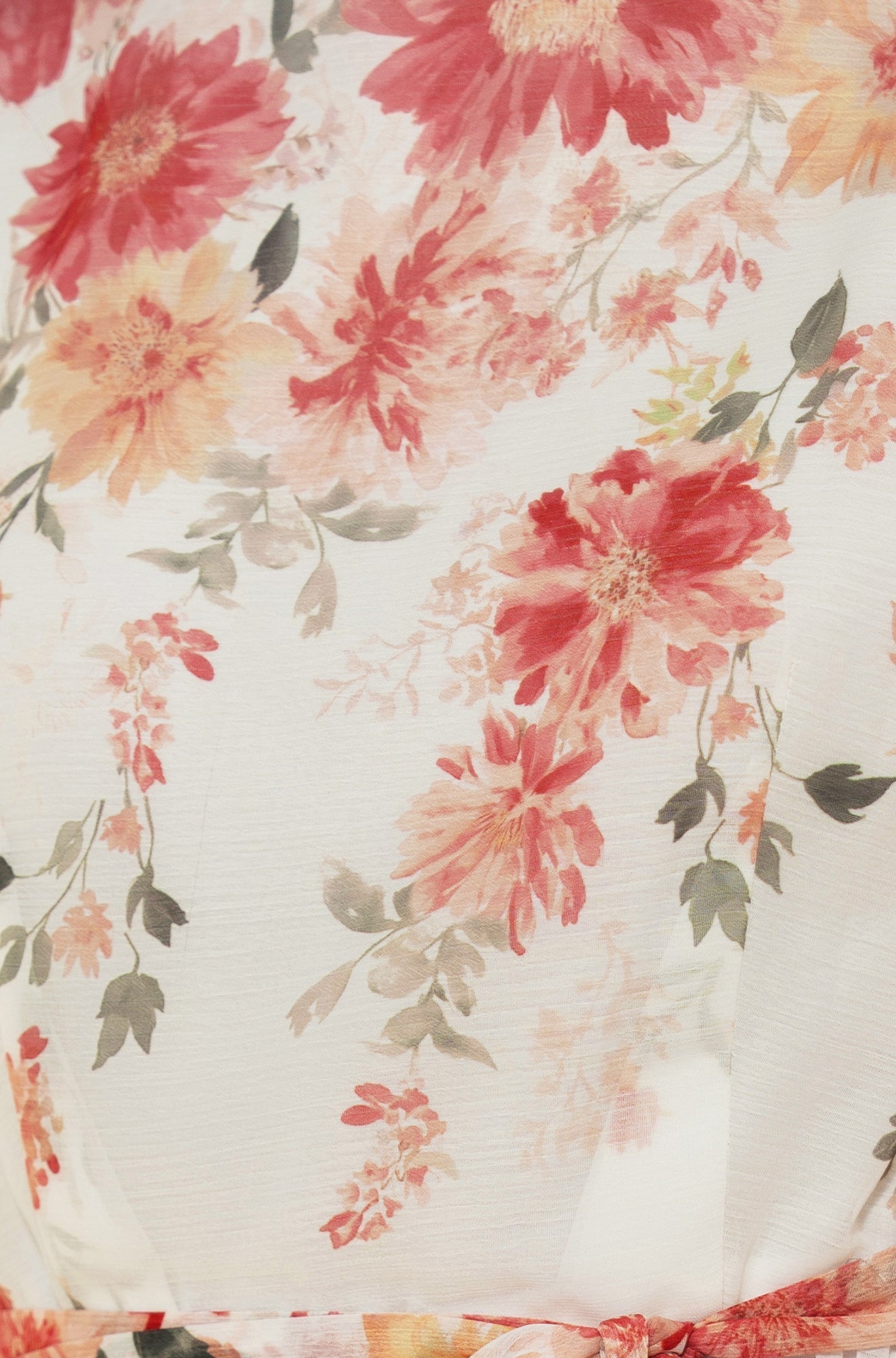 The Mirror Floral – White Pleated Midi Dress - Bascora