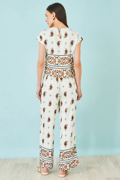 The Paisley – Ivory Viscose Top - Bascora