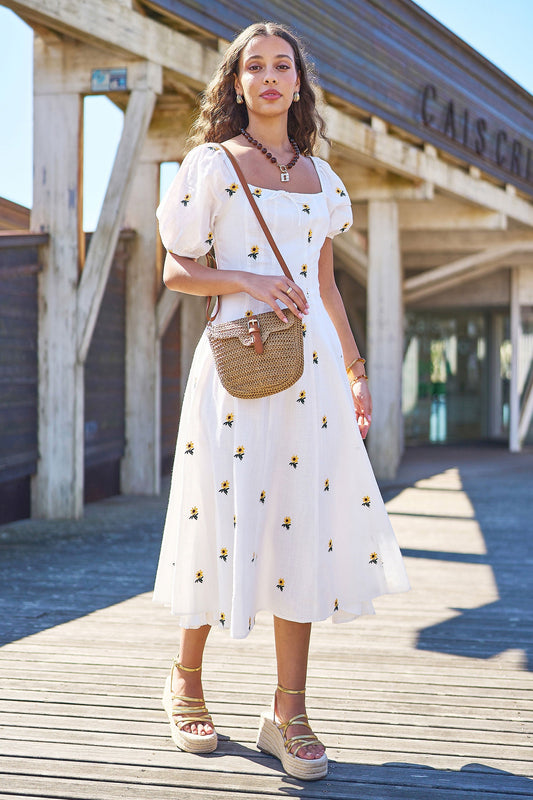 The Raffia Crossbody – Woven with Faux Leather Trim - Bascora