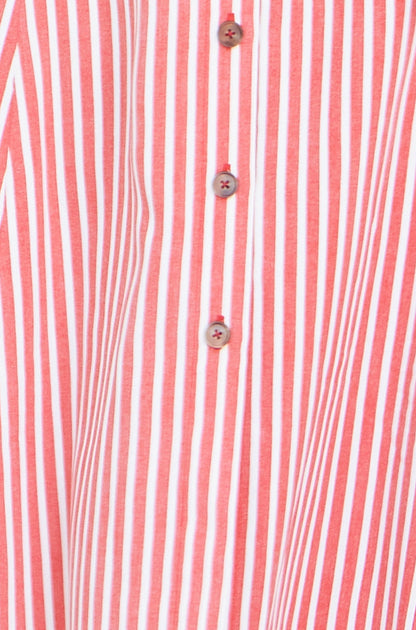 The Red Stripe – Sleeveless Midi Shirt Dress - Bascora