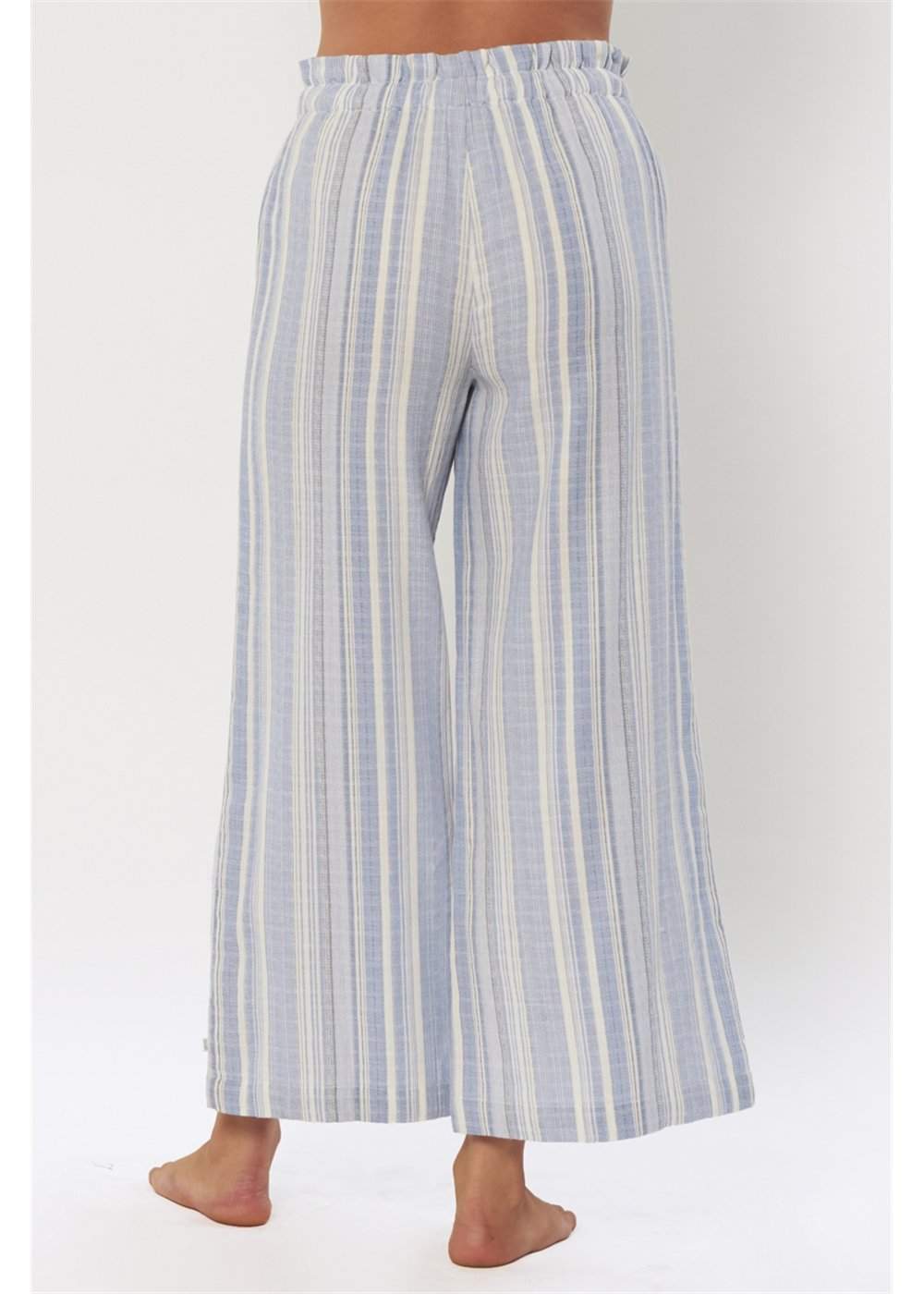 back off woman wearing striped relaxed women’s trouser
