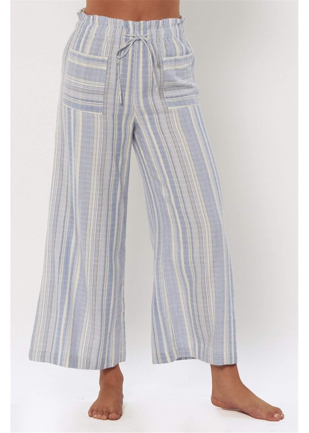 woman wearing striped relaxed women’s trouser