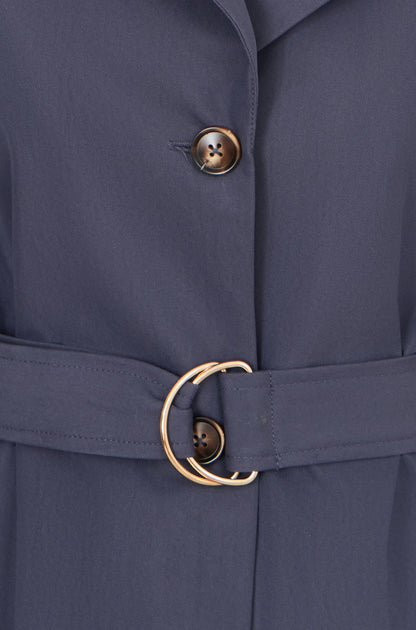 The Trench – Navy Belted Coat - Bascora