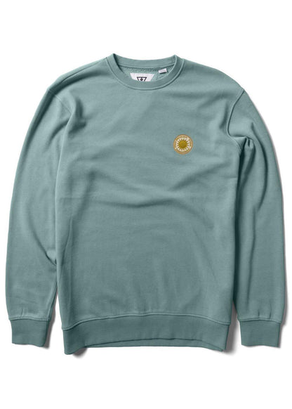 green sweatshirt with a small logo on a white background