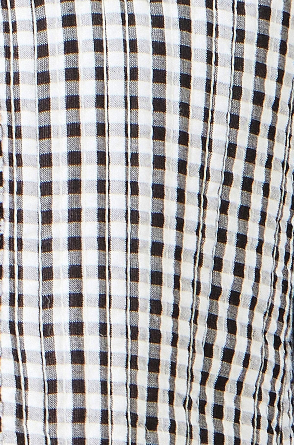 The White Gingham – Reversible Cotton Quilted Cropped Jacket - Bascora